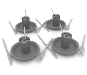 Image showing Coffe in fast-food disposable tableware