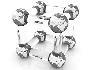 Image showing Abstract molecule model of the Earth