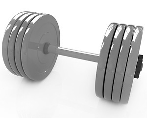 Image showing Colorful dumbbell 