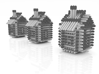 Image showing Log houses from matches pattern with the best percent