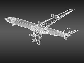 Image showing 3d model Flying airplane