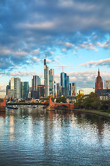 Image showing Frankfurt cityscape at sunrise
