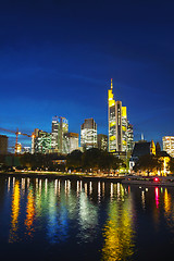 Image showing Frankfurt cityscape at sunset