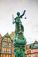 Image showing Lady Justice sculpture in Frankfurt, Germany