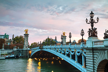 Image showing Aleksander III bridge in Paris