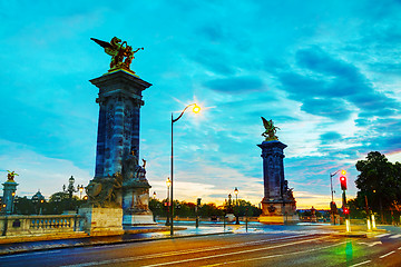 Image showing Aleksander III bridge in Paris