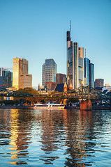 Image showing Frankfurt cityscape at sunrise