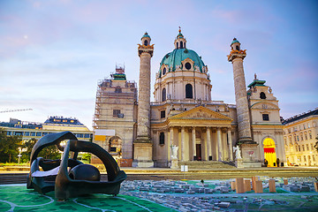 Image showing St. Charles's Church (Karlskirche) in Vienna, Austria