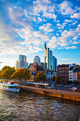 Image showing Frankfurt cityscape at sunset