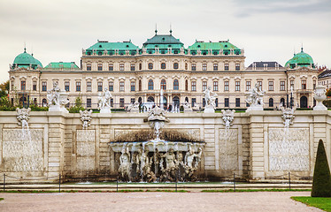 Image showing Belvedere palace in Vienna, Austria on a cloudy day