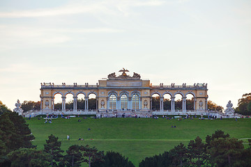 Image showing Gloriette Schonbrunn in Vienna at sunset