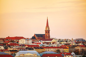 Image showing Vienna aerial view in the evening