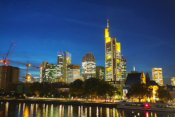 Image showing Frankfurt cityscape at sunset