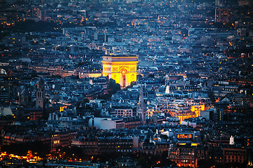 Image showing Arc de Triomphe de l'Etoile in Paris
