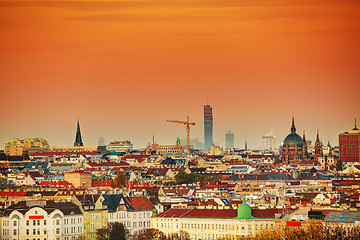 Image showing Vienna aerial view in the evening