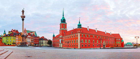 Image showing Castle square panorama in Warsaw, Poland