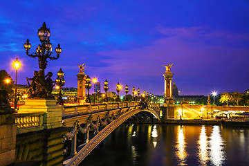 Image showing Aleksander III bridge in Paris