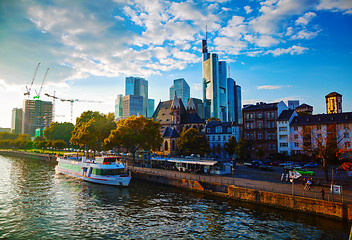 Image showing Frankfurt cityscape at sunset