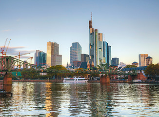 Image showing Frankfurt cityscape at sunrise