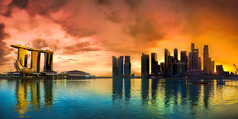 Image showing Singapore Skyline at sunset