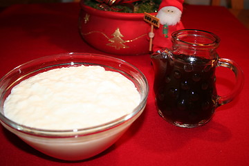 Image showing Rice a la Malta - Swedish dessert for Christmas