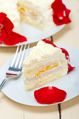 Image showing whipped cream mango cake
