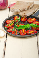 Image showing baked cherry tomatoes with basil and thyme