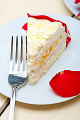 Image showing whipped cream mango cake