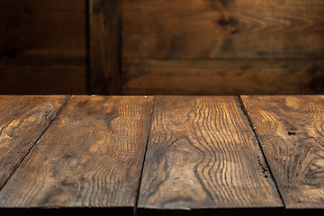 Image showing empty old wooden table