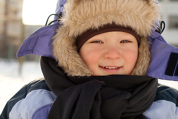 Image showing Little Boy Have Winter Fun