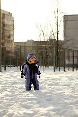 Image showing Little Boy Have Winter Fun