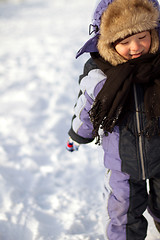 Image showing Little Boy Have Winter Fun