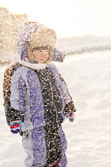 Image showing Little Boy Have Winter Fun