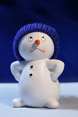 Image showing Cheerful snowman