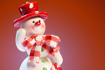 Image showing Cheerful snowman