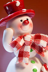 Image showing Cheerful snowman