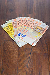 Image showing Euro banknotes on the table