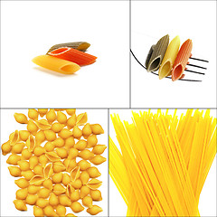 Image showing various type of Italian pasta collage