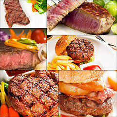 Image showing beef dishes collage