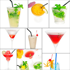 Image showing cocktails collage