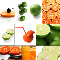 Image showing citrus fruits collage