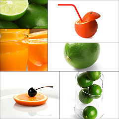 Image showing citrus fruits collage