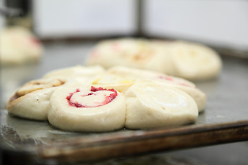 Image showing dough on a conveyor belt