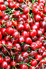 Image showing texture of the cherry is photographed