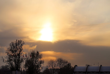 Image showing Sunset in the city