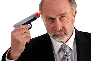 Image showing Businessman dart gun