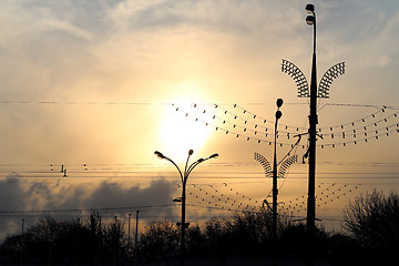 Image showing Sunset in the city