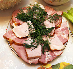 Image showing Cutting ham