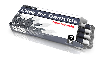 Image showing Cure For Gastritis, Red Open Blister Pack.