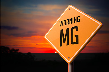 Image showing MG on Warning Road Sign.